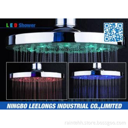 Luxury ceiling Round Bath LED Rain Shower Head With Tempera